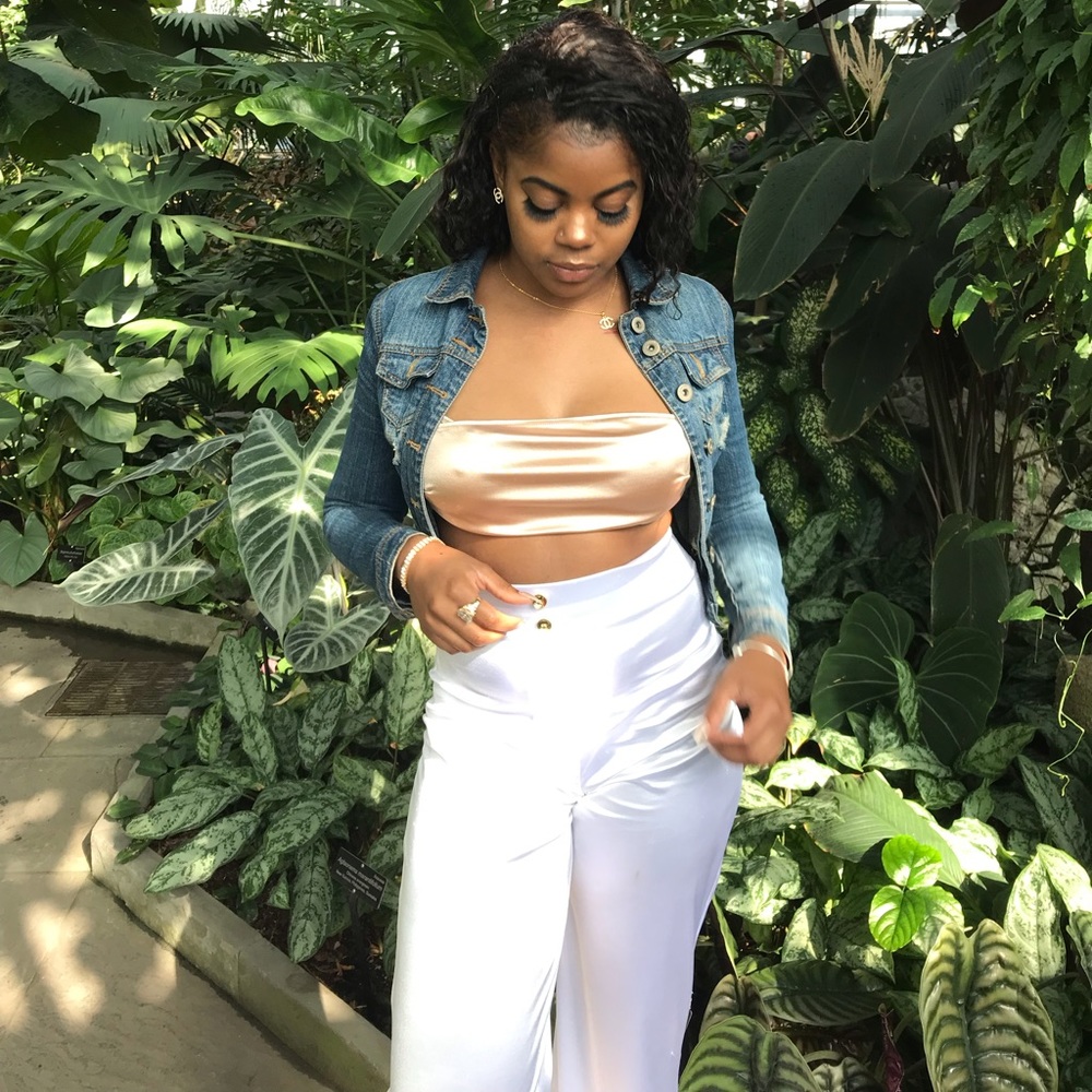 Jade Silky White Pants